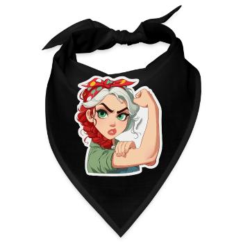 Powerfrau RosieStil Cartoon - Bandana - Schwarz - Vorne