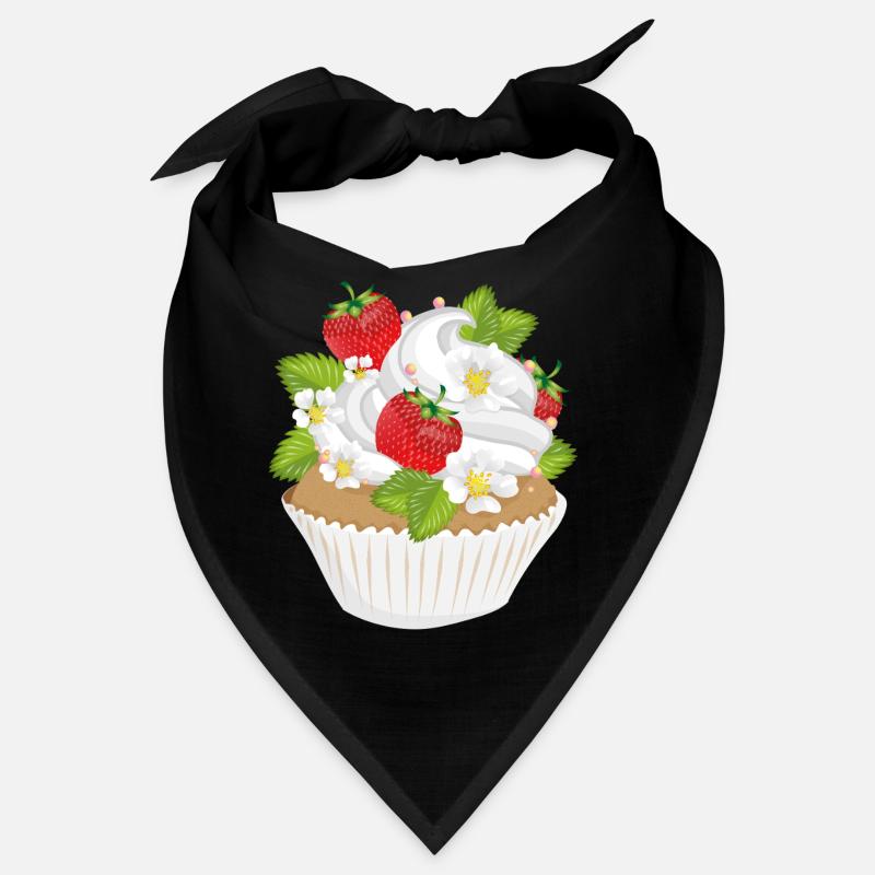 Erdbeer-Cupcake Motiv – Törtchen mit Topping Bandana