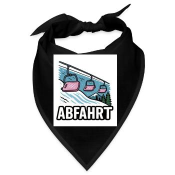 Skilift und Bergmotiv mit Abenteuer-Charme - Bandana - Schwarz - Vorne
