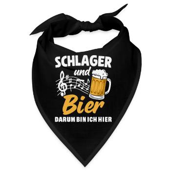 Schlager Bier Schlagermusik Party Schlagerparty - Bandana - Schwarz - Vorne