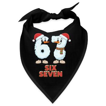 6 7 Meme Weihnachten Lustig Sechs Sieben Geschenk - Bandana - Schwarz - Vorne