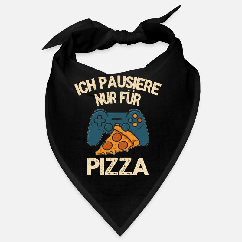 I'm only pausing for pizza - gamer motif Bandana