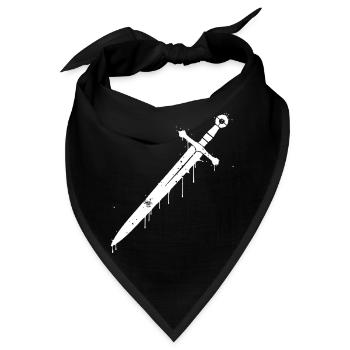 Ritter Schwert Graffiti Mittelalter - Bandana - Schwarz - Vorne