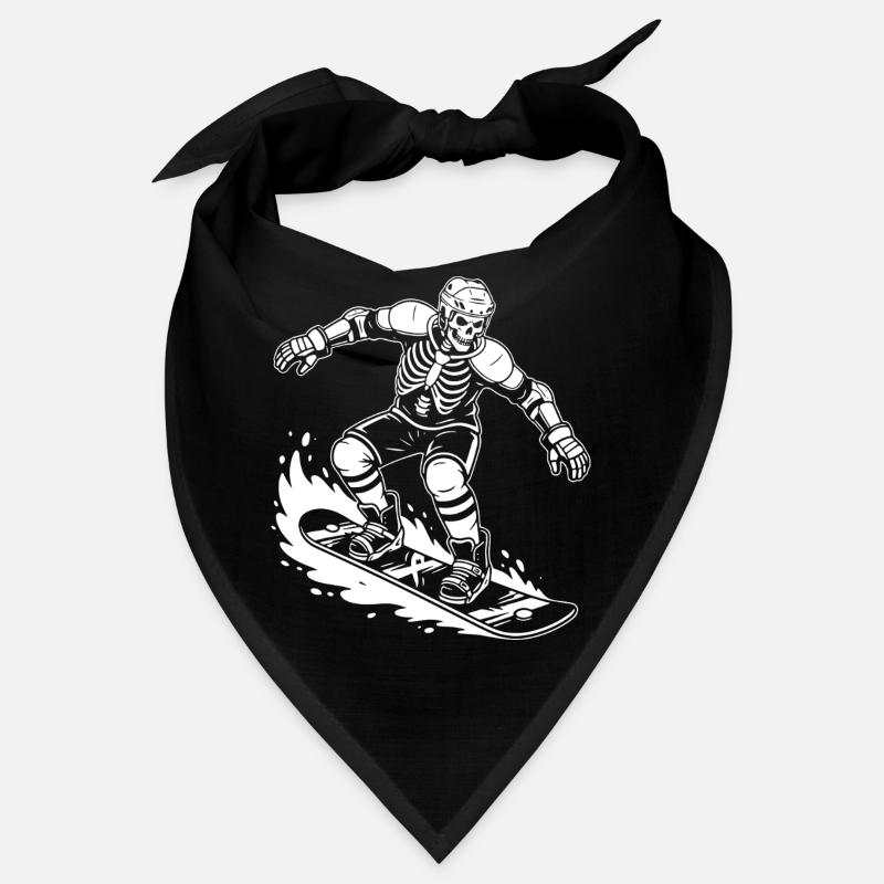 Skeleton auf Snowboard Wave Rider Bandana