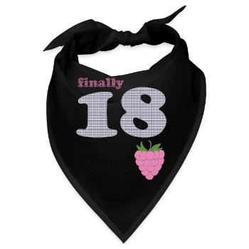 Endlich 18 – Beeren Plaid Design - Bandana - Schwarz - Vorne