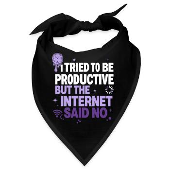 I Tried to Be Productive - Bandana - Schwarz - Vorne