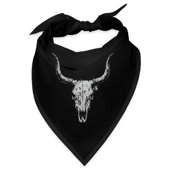 Longhorn-Schädel-Silhouette - Bandana - Schwarz - Vorne