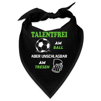 Fußball Fussball Talentfrei am Ball Tresen Bier - Bandana - Schwarz - Vorne
