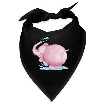 Rosa Elefant - Bandana - Schwarz - Vorne
