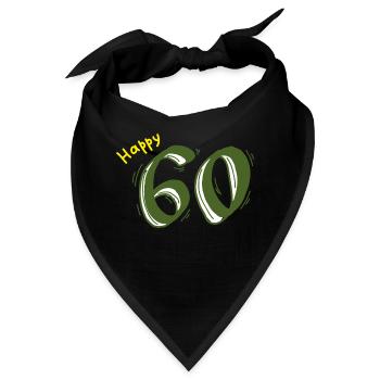 60 Jubiläum Geburtstag Ehrentag Geschenk Jahrestag - Bandana - Schwarz - Vorne