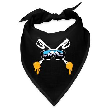 Ski- und Savoyer Fondue Mountain Skier Geschenk - Bandana - Schwarz - Vorne