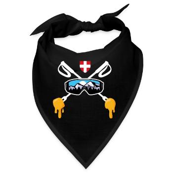 Savoie Ski und Savoyard Fondue Geschenk Haute Savoie - Bandana - Schwarz - Vorne