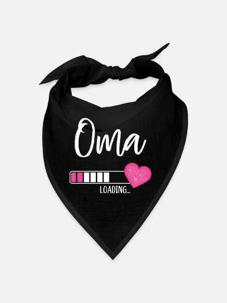 Oma Loading Herz Enkelin Mädchen Werdende Oma - Bandana - Schwarz - Vorne