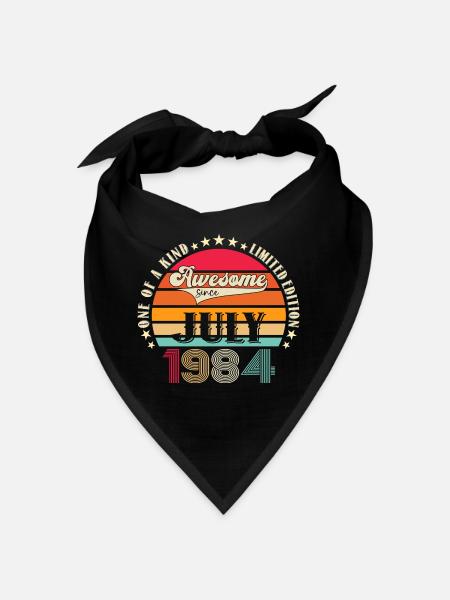 Awesome since July 1984 38th birthday Men's Fun - Bandana - black - Front