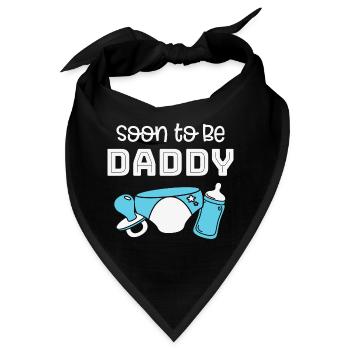 Schwanger Baby Mutter Säugling T-Shirt Mama Daddy - Bandana - Schwarz - Vorne