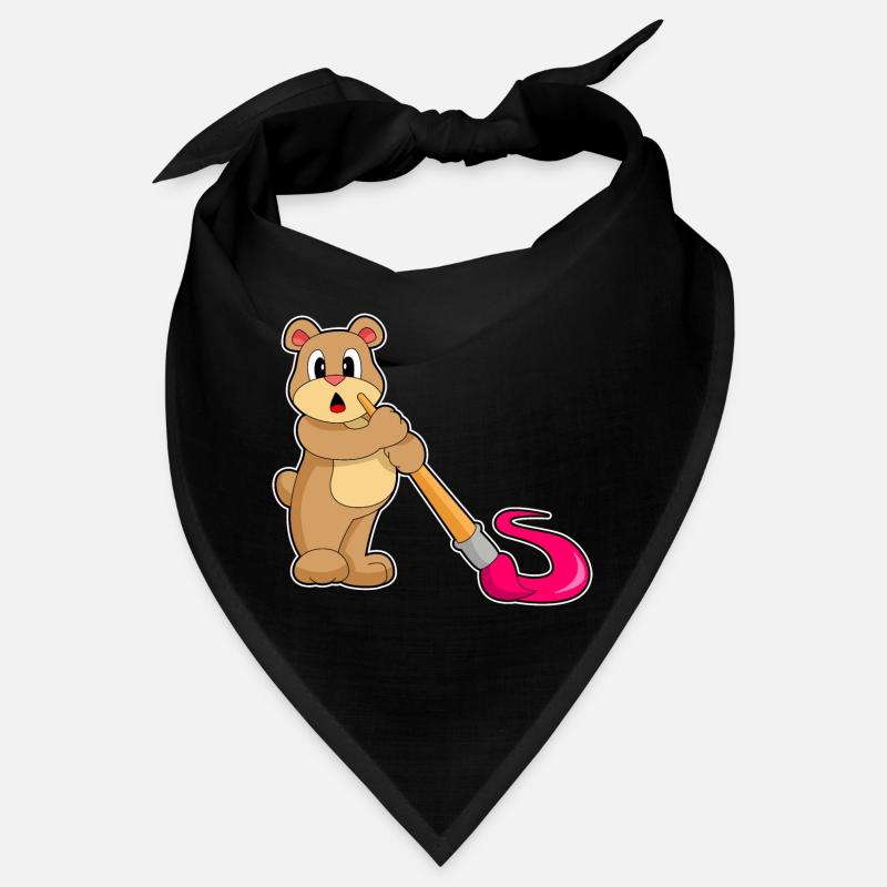 Bear Painter Brush Painting Bandana
