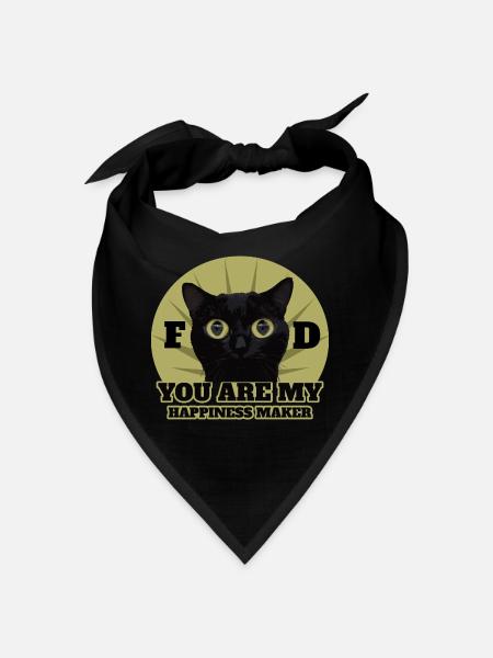 Süße Schwarze Katze - Bandana Dreieckstuch - Schwarz
