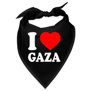 I love gaza - Bandana - Schwarz - Vorne