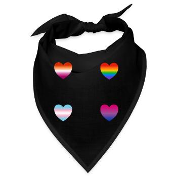 LGBTQ-Herzen - Bandana - Schwarz - Vorne