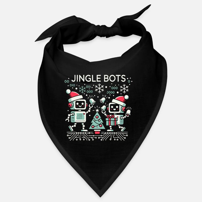 Jingle Bots - Christmas Robots with Binary Code Bandana