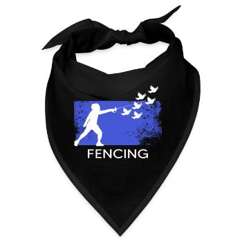 fechten fechter florett degen sportfechten - Bandana - Schwarz - Vorne