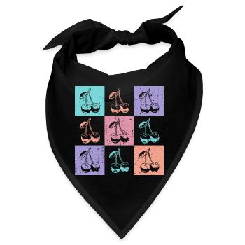 Kirschen Bunte Sommerfarben - Bandana - Schwarz - Vorne