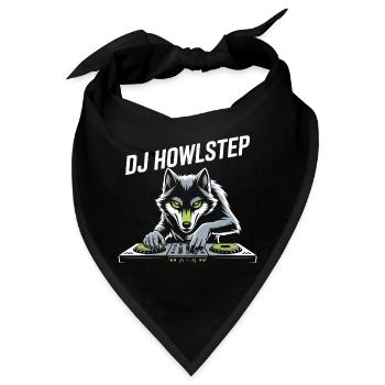 DJ Howlstep Wolf Am Pult EDM Rave Vibes - Bandana - Schwarz - Vorne