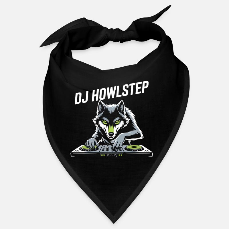 DJ Howlstep Wolf At The Desk EDM Rave Vibes Bandana