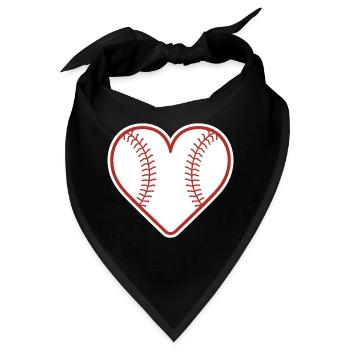 Baseball Herz Design Liebe Baseball - Bandana - Schwarz - Vorne