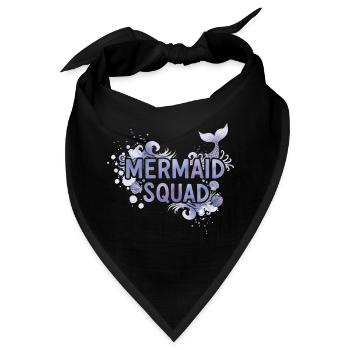 Mermaid Squad Meerjungfrau Ozean Geschenk Lustig - Bandana - Schwarz - Vorne
