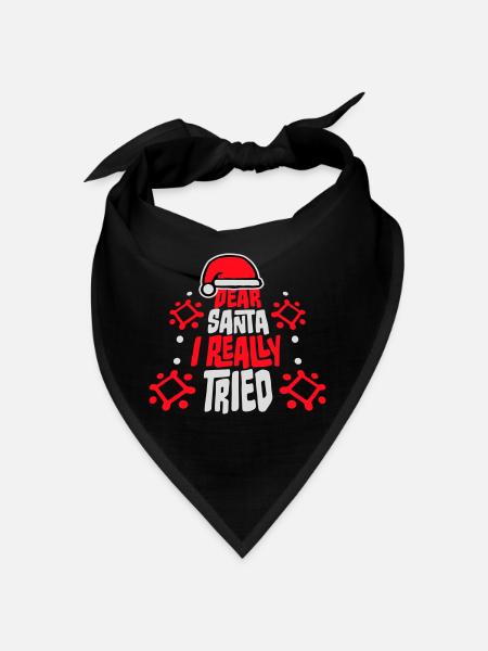 Cher Père Noël, j’ai vraiment essayé l’humour de Noël drôle - Bandana - noir - Devant
