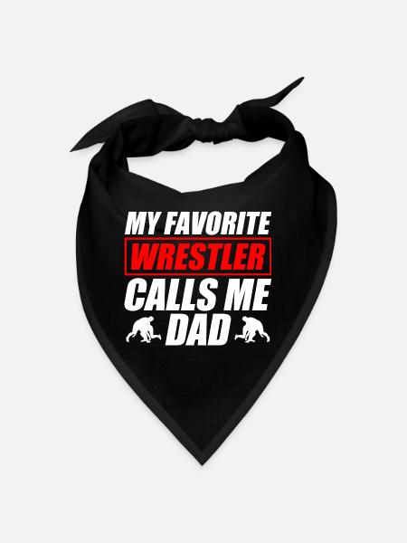 My favorite Wrestler Dad funny wrestling - Bandana - black - Front
