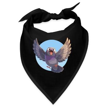 Tauben Taube - Bandana - Schwarz - Vorne