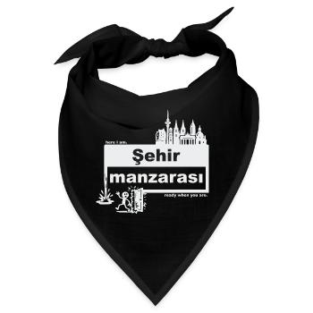 Stadtbild - türkisch - ready when you are - Bandana - Schwarz - Vorne