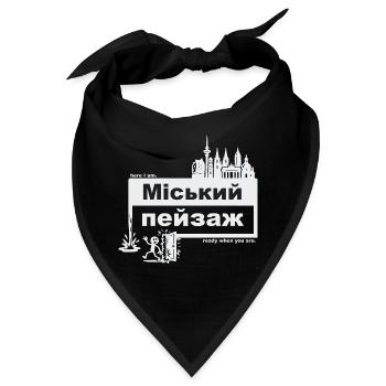 Stadtbild - ukrainisch - ready when you are - Bandana - Schwarz - Vorne