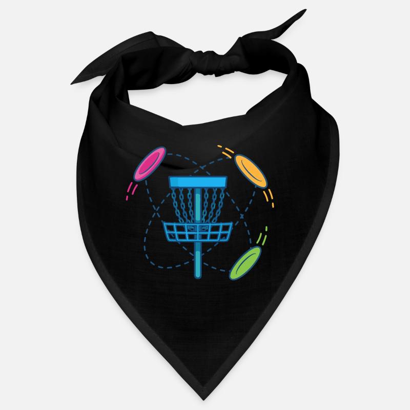 Scène du panier et des disques volants de disc golf Bandana