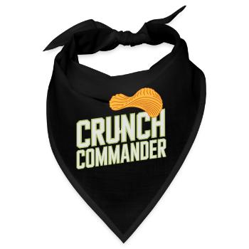  Crunch Commander Knabber Chips Fan Snack - Bandana - Schwarz - Vorne