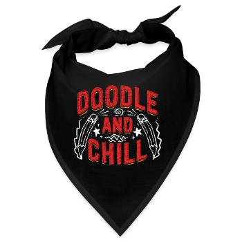 Doodle And Chill Kritzeln Zeichnung - Bandana - Schwarz - Vorne