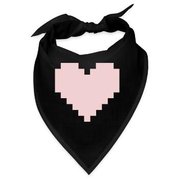 Pixel Pink Herz - Bandana - Schwarz - Vorne