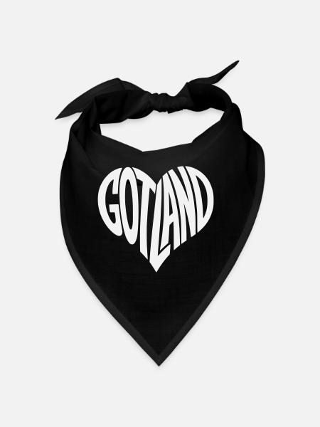 Gotland Heart Lettering - Bandana - black - Front