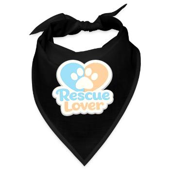 Rescue Lover Pfotenherz - Bandana - Schwarz - Vorne