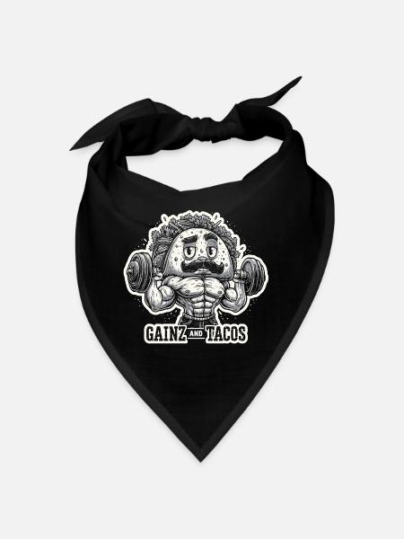 Gains and Tacos Avocado - Bandana - black - Front