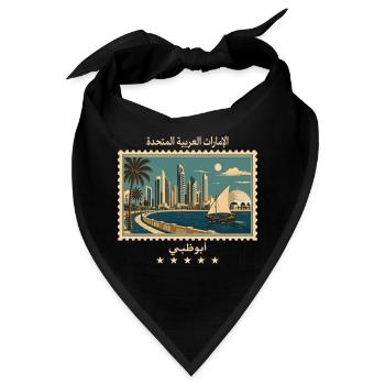 Abu Dhabi Vintage Reisemarke - Bandana - Schwarz - Vorne