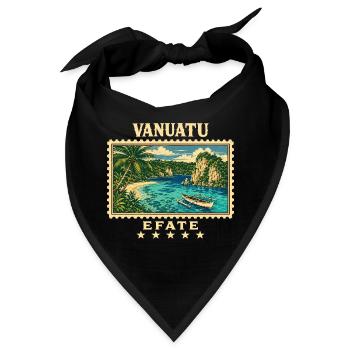 Vanuatu Efate Vintage Reisemarke - Bandana - Schwarz - Vorne