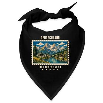 Deutschland Berchtesgaden Vintage Reisemarke - Bandana - Schwarz - Vorne