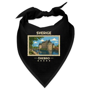 Schweden Örebro Vintage Reisemarke - Bandana - Schwarz - Vorne