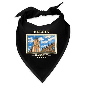 Belgien Hasselt Vintage Reisemarke - Bandana - Schwarz - Vorne