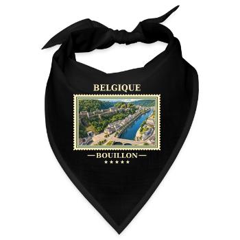 Belgien Bouillon Vintage Reisemarke - Bandana - Schwarz - Vorne