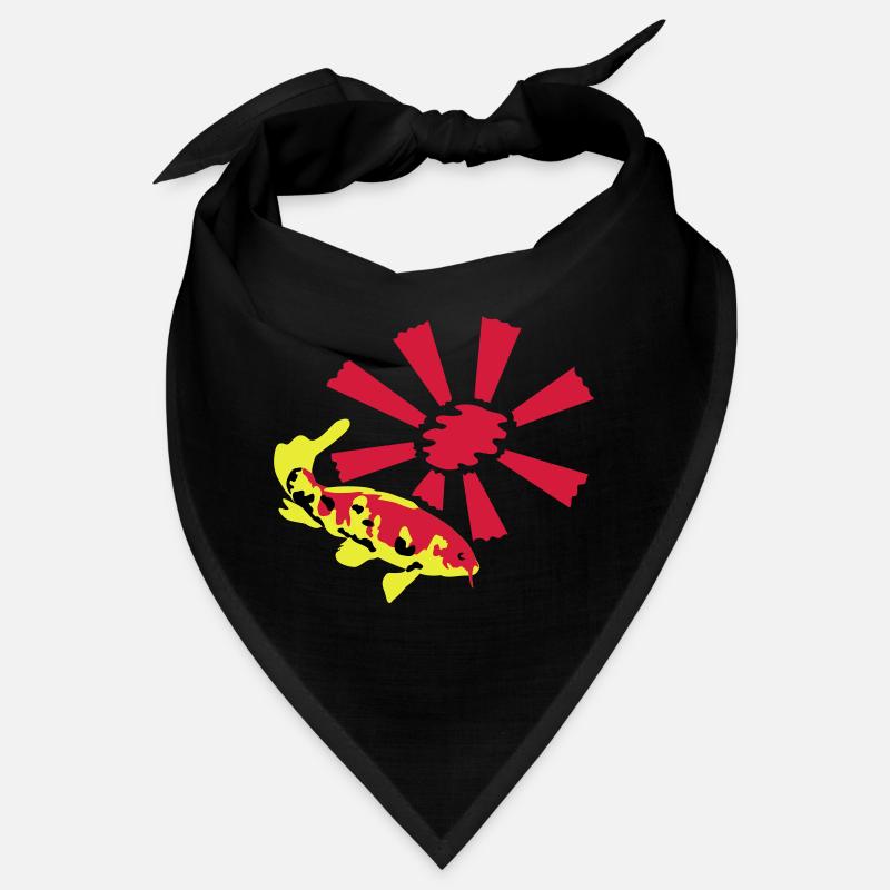 Carpe Koï sur fond éclatant - Bandana - noir