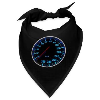 Blue Speedmeter - Tacho - Bandana - Schwarz - Vorne
